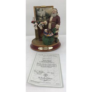 Thomas Kinkade Light Up The Holidays The Light Of Christmas Santa Fireplace COA